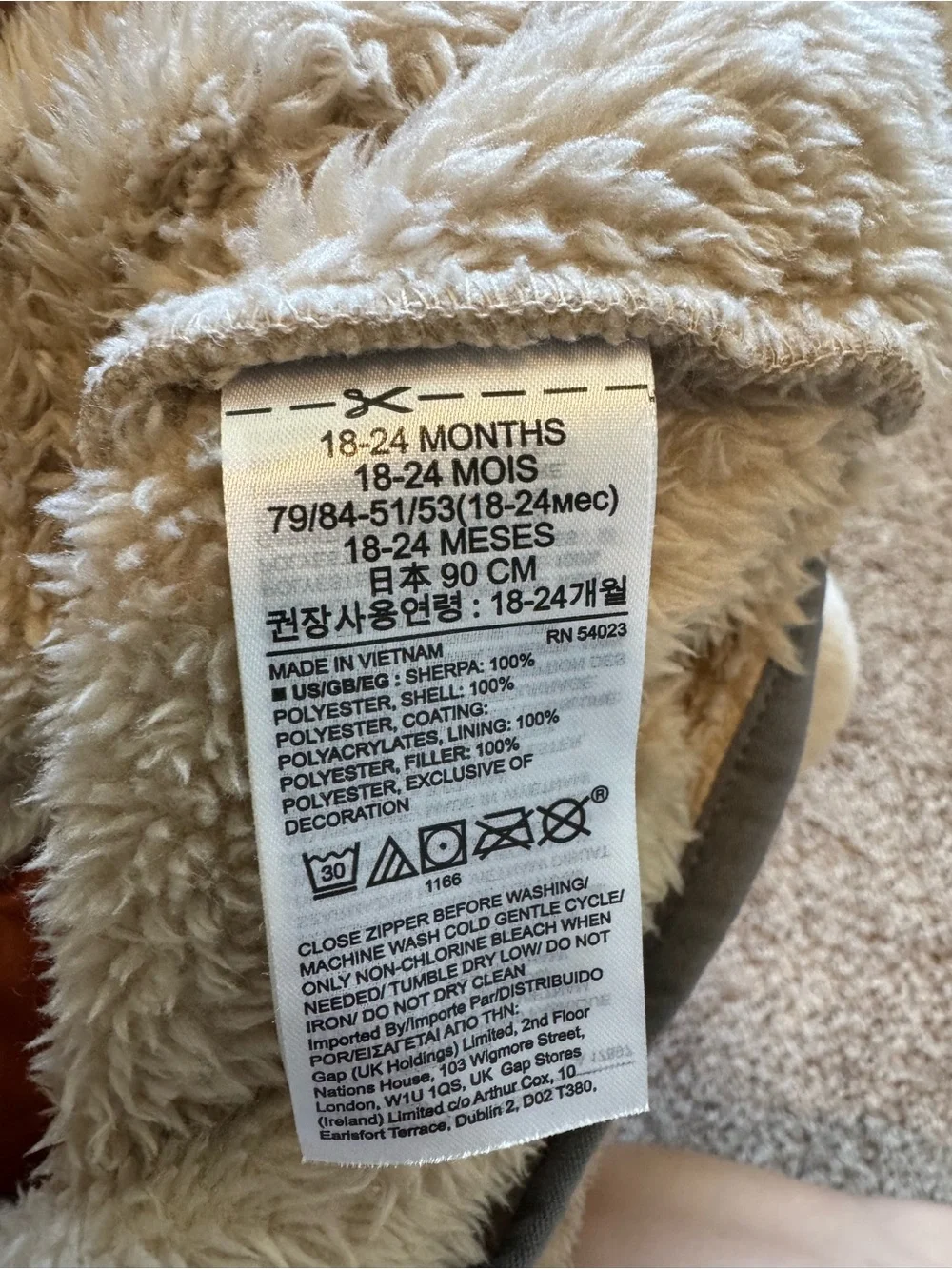 Star Wars Ewok Baby Gap 18-24M Puffer Sherpa Full Zip Jacket With Pockets Hood